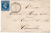 N° 22 GC 2897 TYPE LE PLOT 31 DEC 1864 (89) LETTRE HAUTE SAVOIE