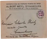 N°249 SEUL SUR LETTRE AU TARIF FACTURE STRASBOURG BAS RHIN 1928 RARE
