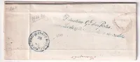 LETTRE DE PARIS EN REBUT AU DOS GRIFFE EN BLEU DIR GAL DES POSTES OUVERTE LOI DU 19 NOV 1790 ADRESSE INCOMPLETE RARE