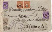 ARC TRIOMPHE 1FR20X2+60CX2+40C LETTRE MARSEILLE 15.3.1945 POUR EGYPTE + CENSURE MSY  AU TARIF
