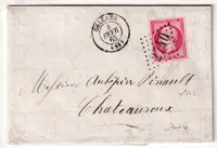 N°17B GC 2740 ORLEANS LOIRET 3 FEVRIER 1863 POUR CHATEAUROUX TTB