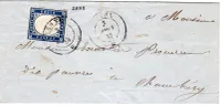 SARDE 20C TOUCHE LETTRE YENNE 3 AOUT 1858 POUR CHAMBERY SAVOIE