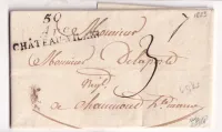 DOUBLE CURSIVE 50 ARC CHATEAU VILAIN HAUTE MARNE POUR CHAUMONT INDICE 18 1823
