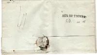 AUBE DEB DE TROYES LETTRE SANS TEXTE + FRANCHISE MTRE DE LA GUERRE