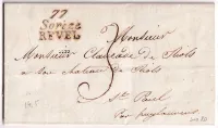 DOUBLE CURSIVE 77 SOREZE REVEL TARN POUR ST PAUL PAR PUY LAURENS 1827 INDICE 20