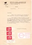 CHEFFER 40C BANDE DE 3 2 BANDES DE PHOSPHORE + ETIQUETTE 3.40 SUR RECU  CLERMONT FERRAND 20.10.1970 PTT RARE