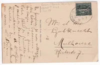 N°130 AMBULANT ALSACE LORRAINE 1919 POUR MULHOUSE CARTE POSTALE MEISENGOLT MAISONSGOUTTE BAS RHIN