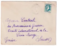 N°643 SEUL SUR LETTRE 1945 POUR GENEVE SUISSE CROIX ROUGE