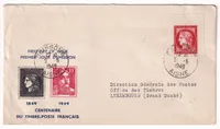 N°830 SEUL SUR LETTRE POUR LE LUXEMBOURG 1949 CENTENAIRE DU TIMBRE
