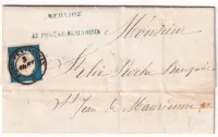 SARDE N°8 20C BELLES MARGES LETTRE PONT BEAUVOISIN 23 AOUT 1854 POUR CHAMBERY SAVOIE