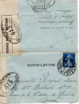 SEMEUSE 25C N°140 SEUL CARTE LETTRE OBL GENEVE EN ARRIVEE 1916 + CENSURE 413