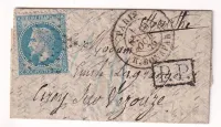 BALLON MONTE PARIS 10.10.1870 + PP POUR CIREY SUR VEZOUZE MEURTHE ET MOSELLE ZONE OCCUPEE TAXE ALLEMANDE 30 A U CRAYON LE VICTOR HUGO PROBABLE