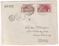 N°230 231 ORPHELINS DE GUERRE PARIS 1936 POUR CASABLANCA MAROC PAR AVION