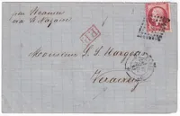 N°24 PARIS BUREAU D 1863 POUR VERACRUZ MEXIQUE