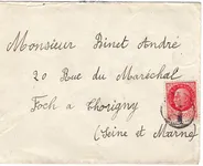 PETAIN 1FR50 ROSE SEUL LETTRE BRIGADE AMBULANT A POUR SEINE ET MARNE