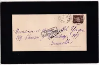 N°512 SOLESMES NORD 1942 MENTION INADMIS POUR BRUXELLES BELGIQUE TARIF IMPRIME ETRANGER