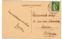 PAIX 30C SEUL CARTE 5 MOTS D' AVIGNON ANNULATION DIAMANT BELGE 1934