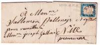 ITALIA SARDEGNA 20C  BELLES MARGES LETTERE LETTRE SAN REMO 27 0TT 1855