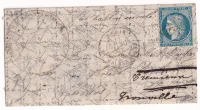 GUERRE 1870 BALLON MONTE LE FULTON PARIS 30.10.1870 POUR DIVES CALVADOS REEXP TROUVILLE CACHET PRESIDENT TRIBUNAL SEINE