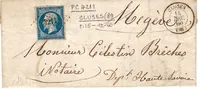 N° 14 PC 4211 TYPE 15C CLUSES 14 DEC 1860 LETTRE ECRITE THYEZ POUR MEGEVE HAUTE SAVOIE