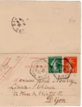 SEMEUSE 10C CARTE LETTRE + 5C CACHET HEX PARIS 113 27.3.09 R DES ST PERES LEVEE EXCEPTIONNELLE
