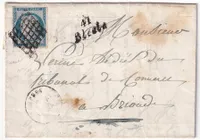 N°4 CURSIVE 41 BLESLE HAUTE LOIRE CAD LEMPDES 1ER JANVIER 1852 POUR BRIOUDE