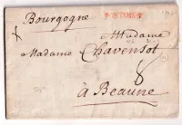 MARQUE PONTOISE EN ROUGE LENAIN N°2 1747 INDICE 21 RARE