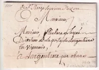 MARQUE MANUSCRIT ST SYMPHORIEN D'OZON ISERE RHONE 1767 POUR L'ARGENTIERE ARDECHE INDICE 20