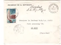 AIX 60C LETTRE +MEC PRESIDENCE REPUBLIQUE 1965 + TEXTE POUR PAYS BAS
