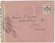 N°735 SEUL SUR LETTRE POuR GAND BELGIQUE CENSURE LLY 2 JUIN 1945