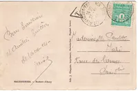ARC TRIOMPHE 1FR SEUL CARTE 7 MOTS BOUTIGNY 25.10.1944 T DE TAXE MANQUE 20C