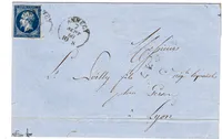 FRANCE N° 14 LETTRE CACHET SARDE ANNECY 7 SEPT 1860 POUR LYON