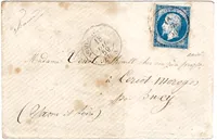N°14 ENVELOPPE TYPE 15 ARMEE D'ITALIE 18 JUIL 1859 Bau s RARE SUR TIMBRE SIGNE BAUDOT INDICE 30