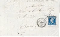 N° 22 GC 3604 TYPE 22 STE FOY DU TARENTAISE 4 MARS 1866 (88) LETTRE ECRITE LA GURRAZ