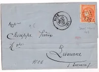 N°48h JAUNE ORANGE BDF GC 2656 NICE ALPES MARITIMES POUR LIVOURNE ITALIE ITALIA