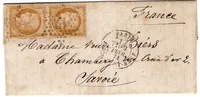 SIEGE N° 36 PAIRE LETTRE ETOILE 17 PARIS RUE PONT NEUF 9 FEVR 1871 REPRISE DU COURRIER APRES LE SIEGE