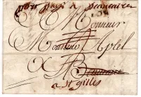 DE LYON 1789 LETTRE POUR BEAUCAIRE GARD REEX ST GILLES +PORT PAYE A BEAUCAIRE MANUSCRITE