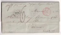 LETTRE DE SANTIAGO DA CUBA 1844 PURIFIEE ENTAILLES DE PURIFICATIONS ENTRE OUTRE MER PAUILLAC  POUR BORDEAUX