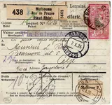MERSON 20FR +5FR+N°189 PERFORE DMC BULLETIN EXPEDITON MULHOUSE 1926 POUR MARIBOR YOUGOSLAVIE