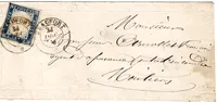 SARDE 20C  BELLES MARGES BEAUFORT 31 DEC 1859 ENVELOPPE VALENTINE RARE