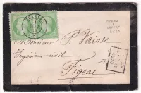 N°20 PAIRE CAD CRANSAC AVEYRON APRES LE DEPART SPECIAL N°4520 POUR FIGEAC LOT 1ER JANVIER 1869