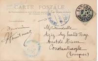 BLANC 5C SEUL CARTE ANNONAY ARDECHE 13.8.1905 POUR ANATOLIE TURQUIE