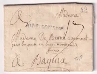 MARQUE ARMEE DE SOUBISE TEXTE CASSEL ALLEMAGNE 1758 POUR BAYEUX CALVADOS CERTIFICAT RHP
