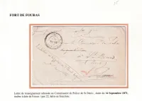 LETTRE DE RENSEIGNEMENT DU FORT FOURAS CHARENTE INFERIEURE CAD TYPE 24 FOURAS DU 14 SEPTEMBRE 1871 POUR ST DENIS COMMUNE DE PARIS