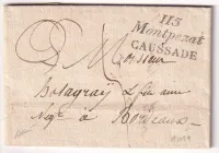 DOUBLE CURSIVE 115 MONTPEZAT CAUSSADE SIGNE BAUDOT TARN ET GARONNE  POUR BORDEAUX