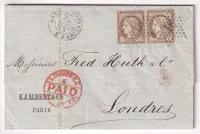N°56 PAIRE PARIS ETOILE 18 R AMSTERDAM ETOILE RETOUCHE POTHION 3661 POUR LONDRES INDICE 24 CERTIFICAT ROUMET