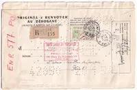 N°964 RECOMMANDE PARIS 1954 SUR ENVELOPPE PERFORE BREVETS SYSTEME SOLEAU