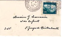 N° 821 SEUL MIGNONNETTE 4.1.1950 ILLE ET VILAINE AU TARIF