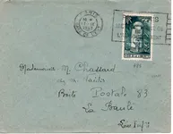 N° 788 SEUL LETTRE MEC FLIER PARIS GARE DE L' EST 17.9.1947 AU TARIF