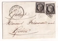 N°3 X2 DEUX COULEURS DIFFERENTES GRILLE AUBUSSON CREUSE CAD TYPE 13 POUR GUERET SIGNE POTHION AU DOS